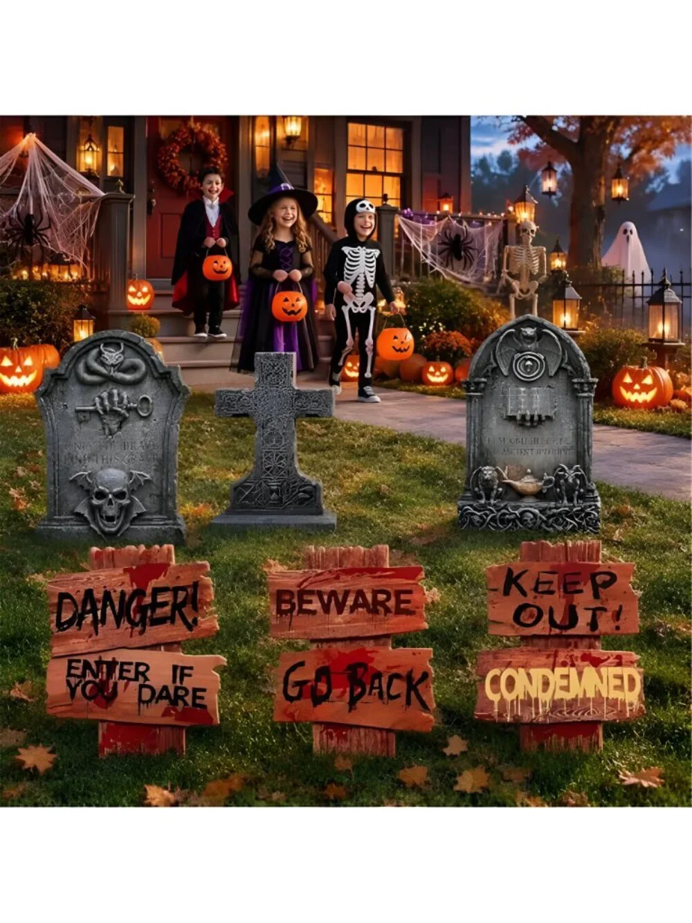 16.5Inch Halloween Decorations Outdoor Yard Signs, 6pcs Double-Sided